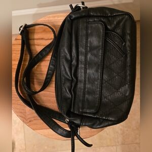Black Leather Crossbody Bag